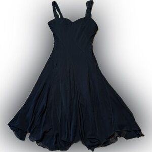 E31 Elana Kattan Black Fit-and-Flare Evening Dress, Size S